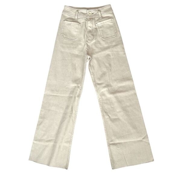 NWOT Muse Muse Straight Leg Rae Hem Jean in Washed Beige Size S - Picture 2 of 7